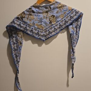 J. Jill Blue and Gold Floral Scarf